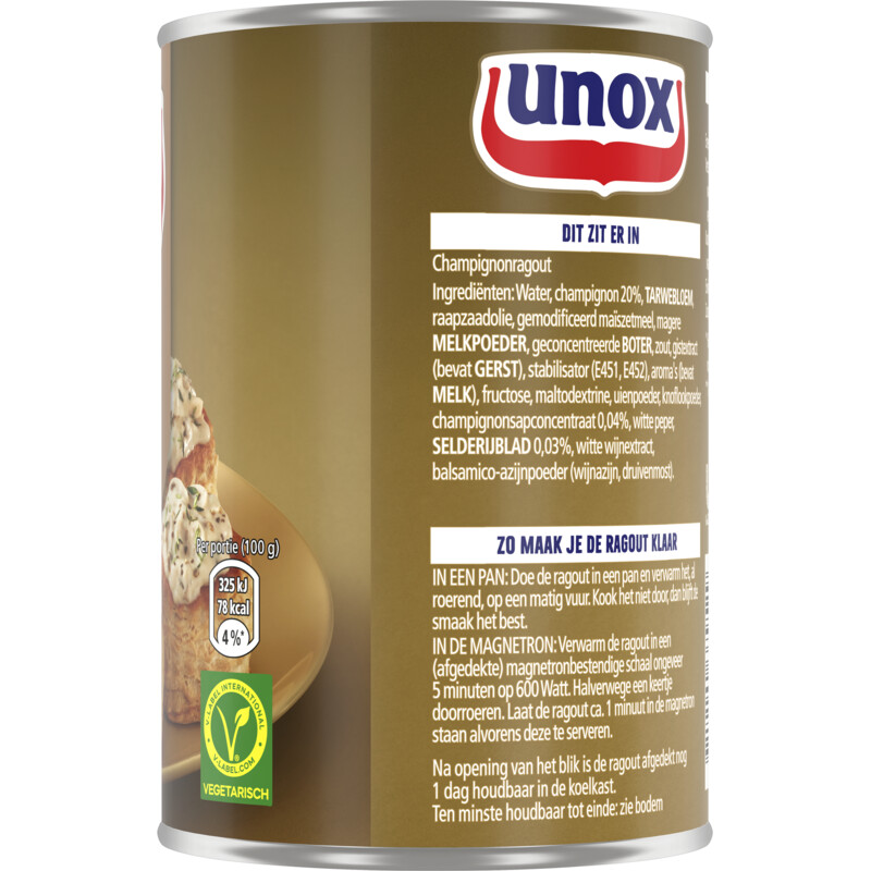 Een afbeelding van Unox Ragout champignon