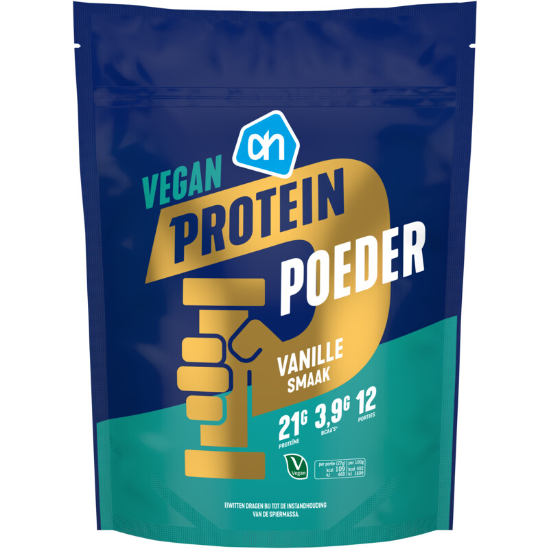 Een afbeelding van AH Vegan protein poeder vanille smaak