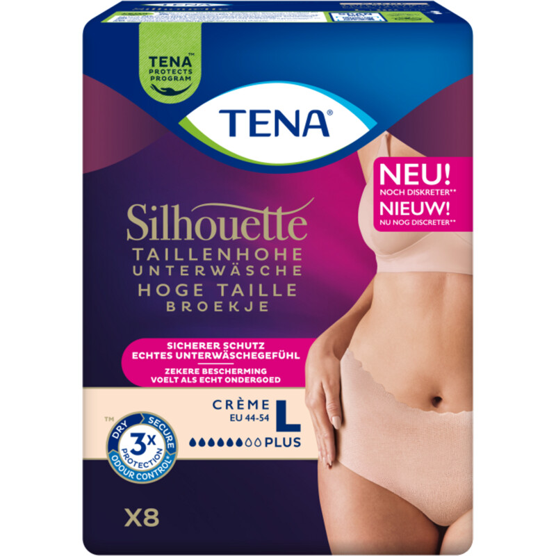 Een afbeelding van Tena Silhouette plus high waist crème L