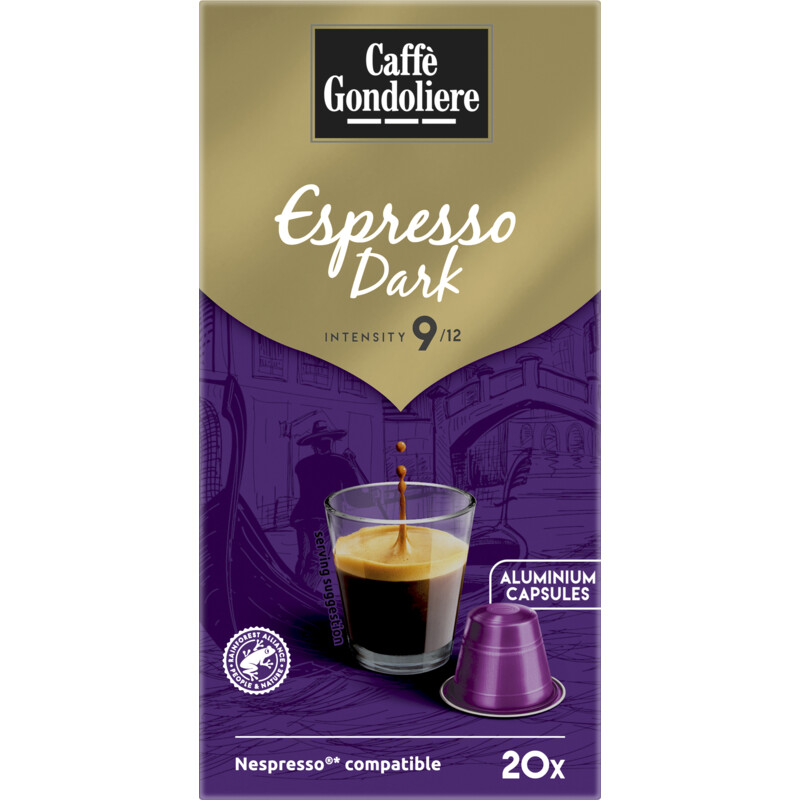 Een afbeelding van Caffè Gondoliere Espresso dark capsules