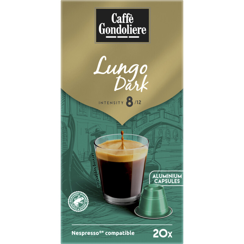 Een afbeelding van Caffè Gondoliere Lungo dark capsules