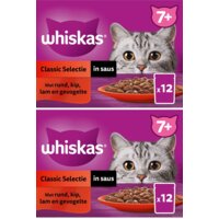 Een afbeelding van Whiskas 7+ Classic selectie Kattenvoer 2-pack