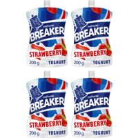 Een afbeelding van Melkunie Breaker Aardbei yoghurt 4-pack