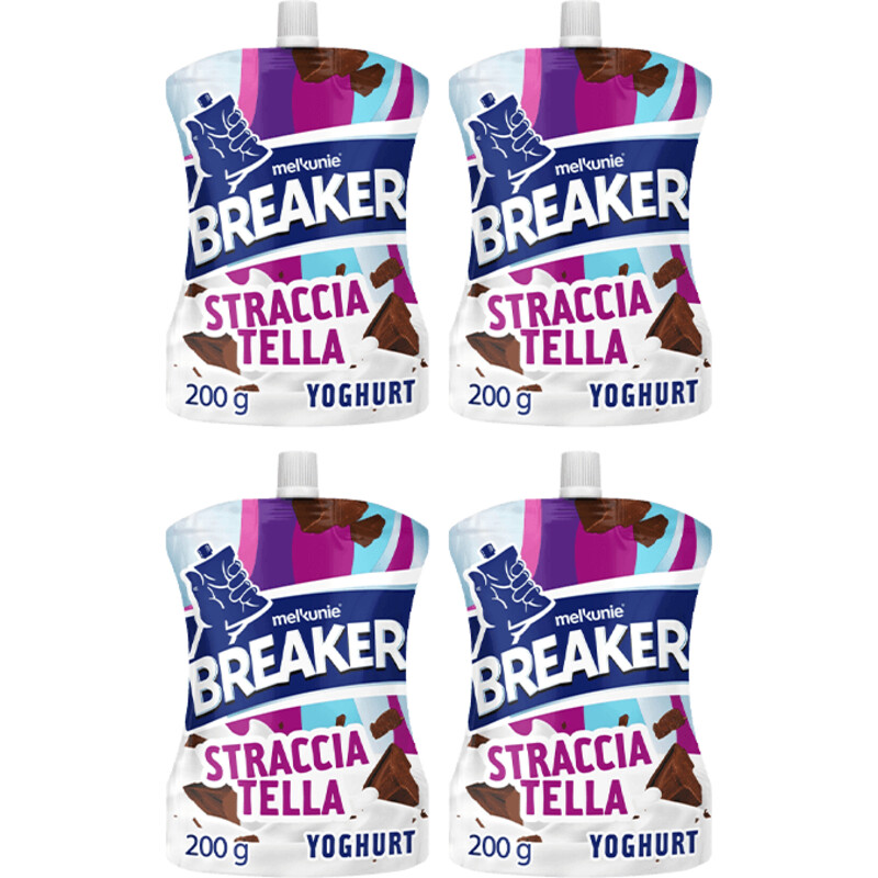 Een afbeelding van Melkunie Breaker straciatella yoghurt 4-pack