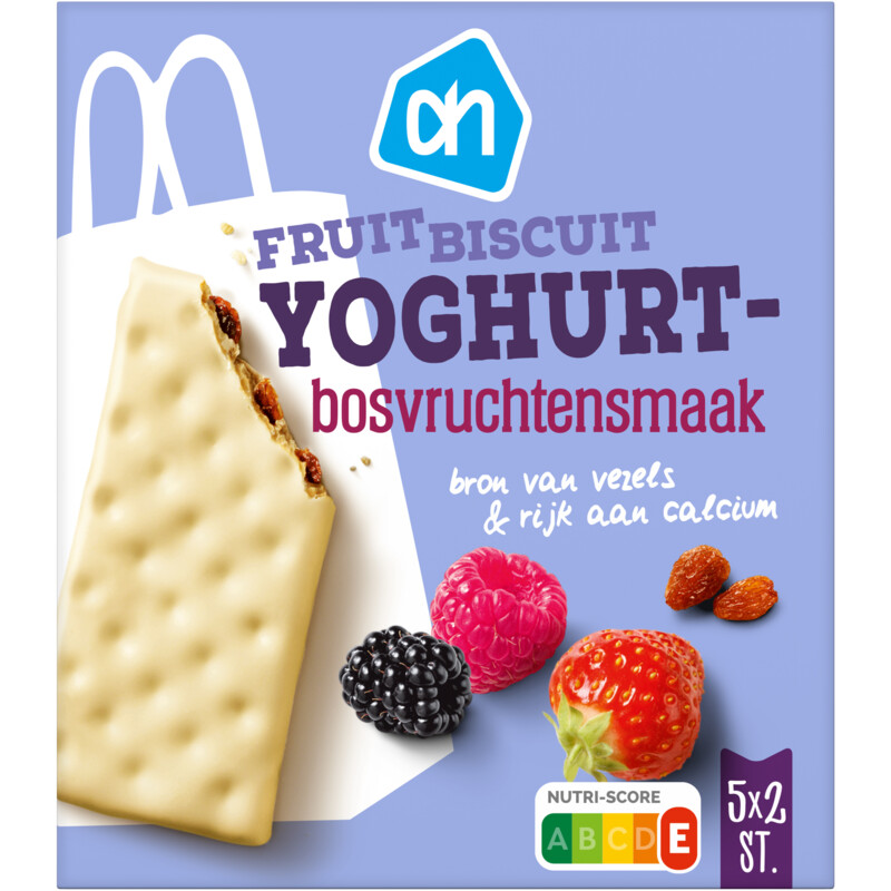 Een afbeelding van AH Fruitbiscuit yoghurt bosvruchtensmaak