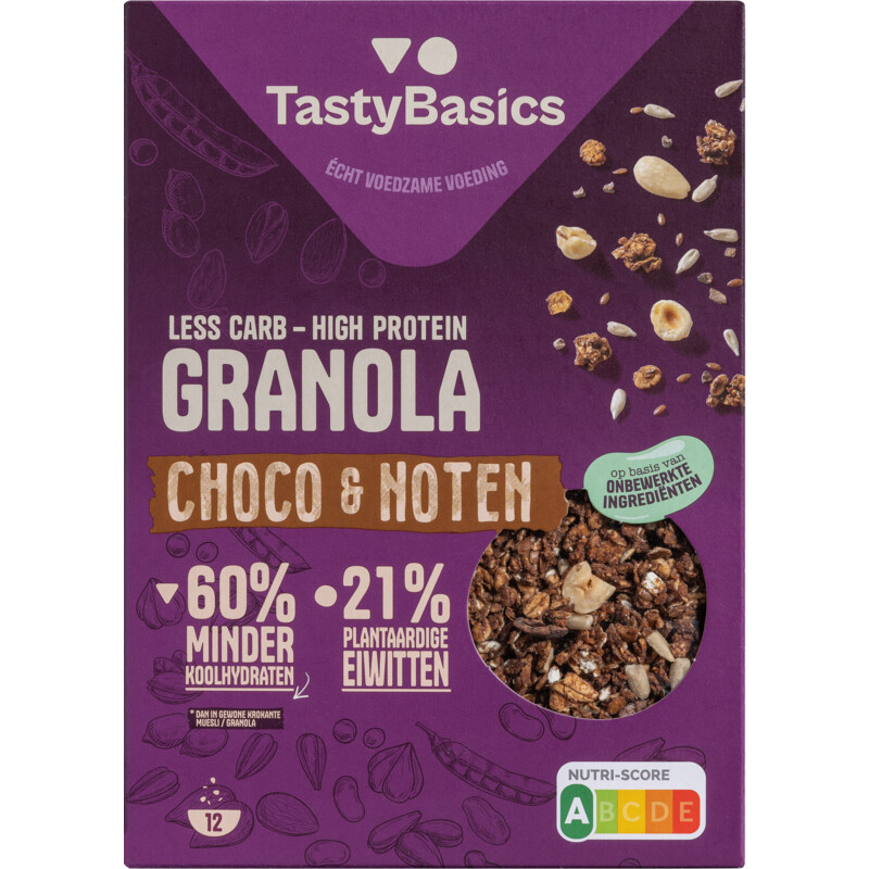 Een afbeelding van TastyBasics High Protein Granola Choco