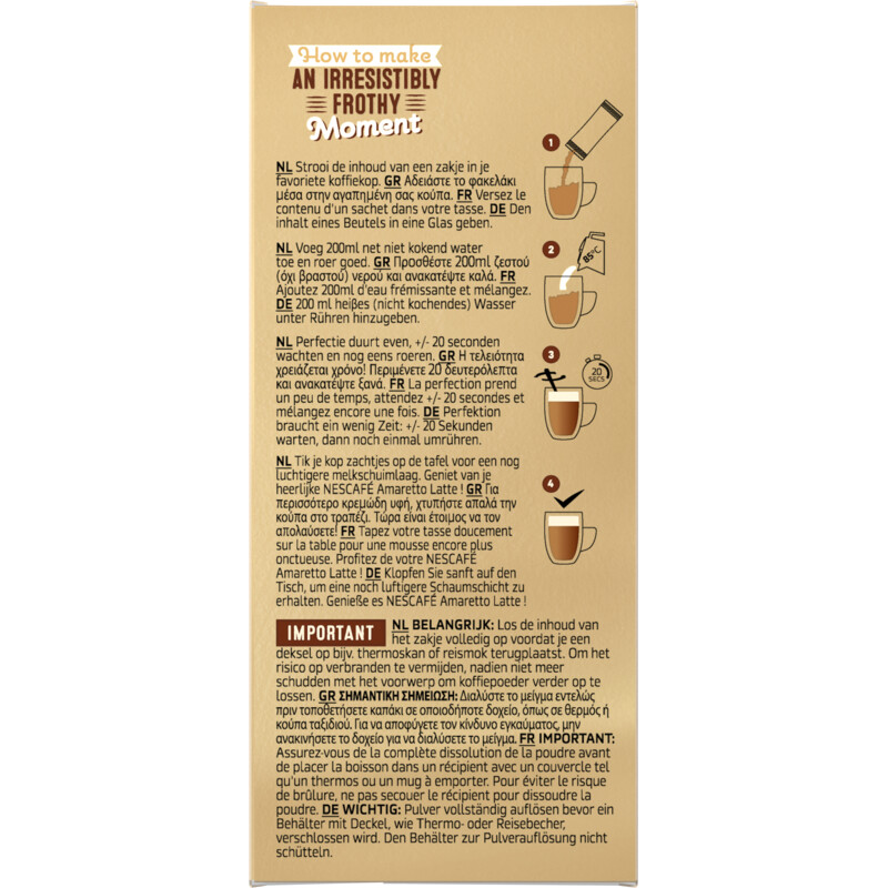 Een afbeelding van Nescafé Amaretto latte oploskoffie