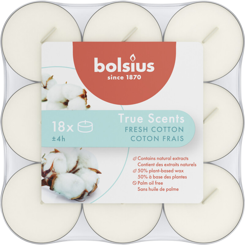 Een afbeelding van Bolsius Geurtheelichten fresh cotton
