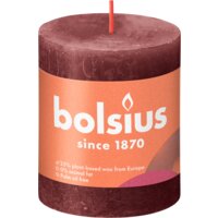 Een afbeelding van Bolsius Rustieke kaars bordeaux 8cm