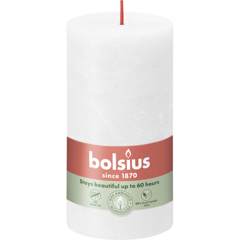 Een afbeelding van Bolsius Rustieke kaars wit 13cm