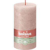Een afbeelding van Bolsius Rustieke kaars 13cm misty pink