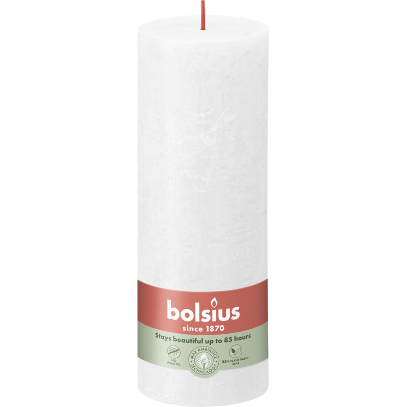 Een afbeelding van Bolsius Rustieke kaars wit 19cm