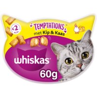 Een afbeelding van Whiskas Temptations kip & kaas kattensnacks