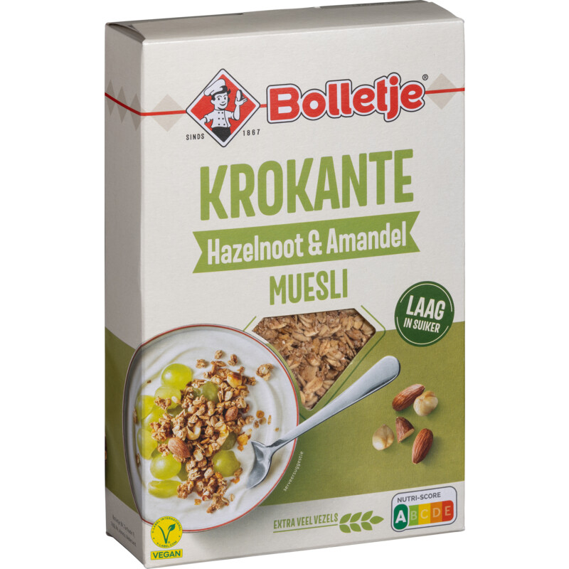 Een afbeelding van Bolletje Krokante hazelnoot & amandel muesli