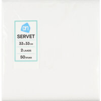 Een afbeelding van AH Servetten 2-laags 33x33 cm wit