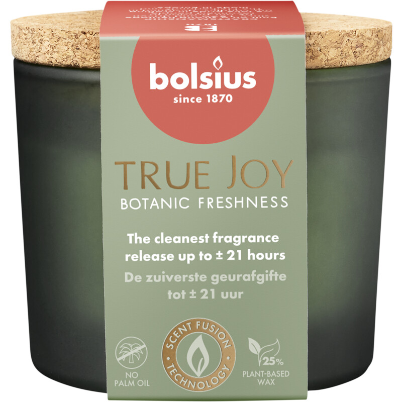 Een afbeelding van Bolsius True joy geurglas kurk botanic freshness