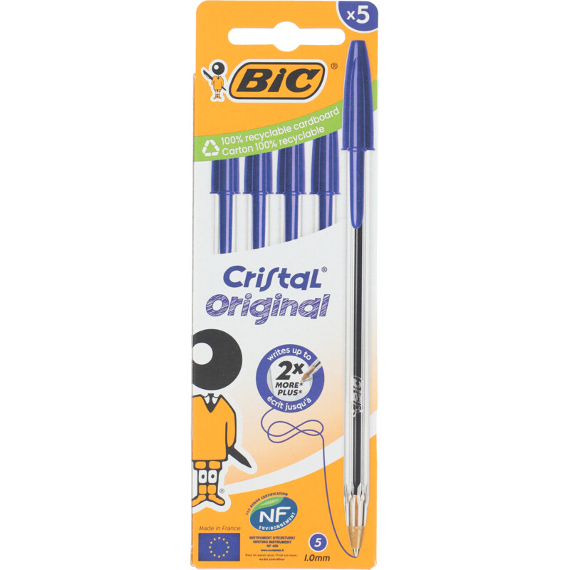 Een afbeelding van Bic Cristal balpen blauw
