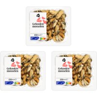 Een afbeelding van AH Gekookte mosselen 3-pack