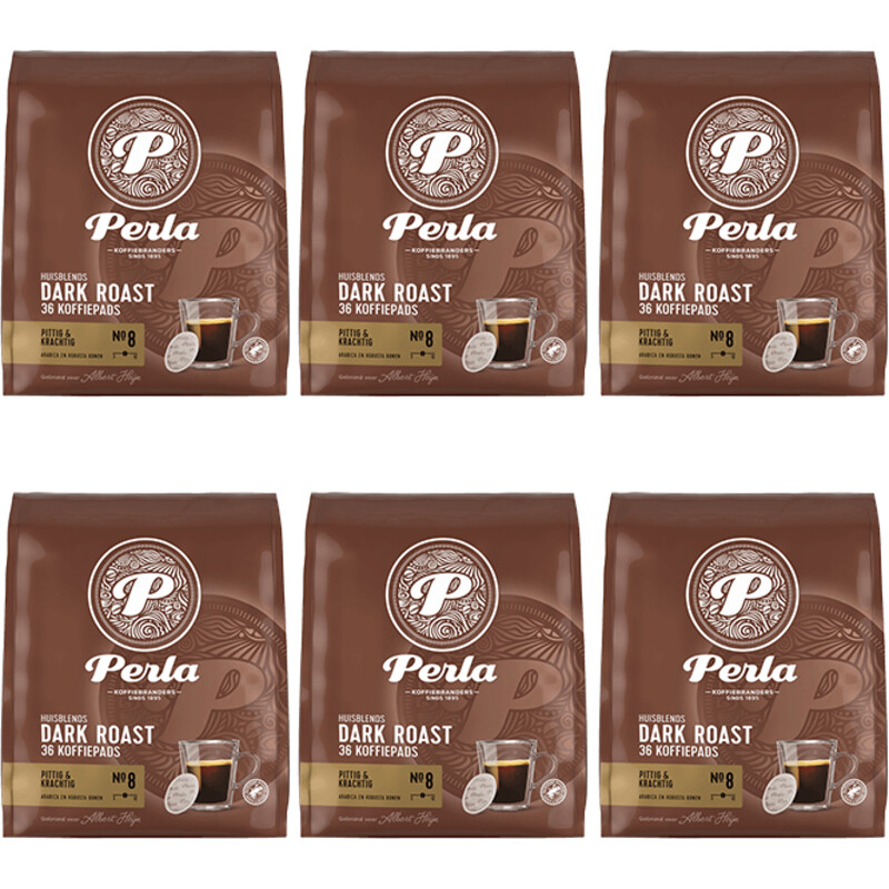 Een afbeelding van Perla Huisblends Dark roast koffiepads 6-pack