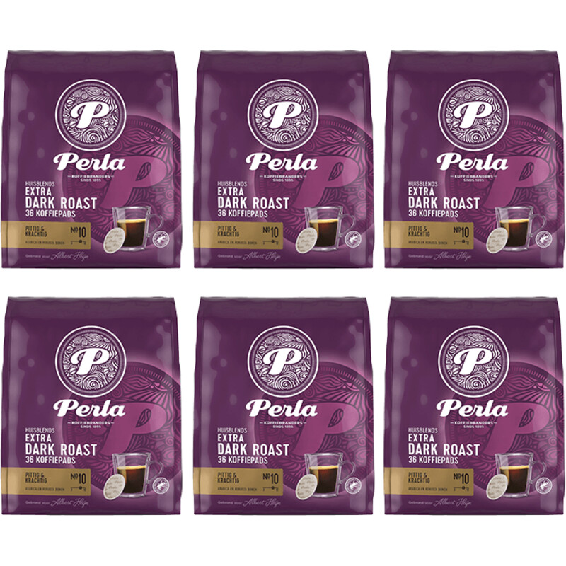 Een afbeelding van Perla Huisblends Extra dark roast koffiepads 6-pack