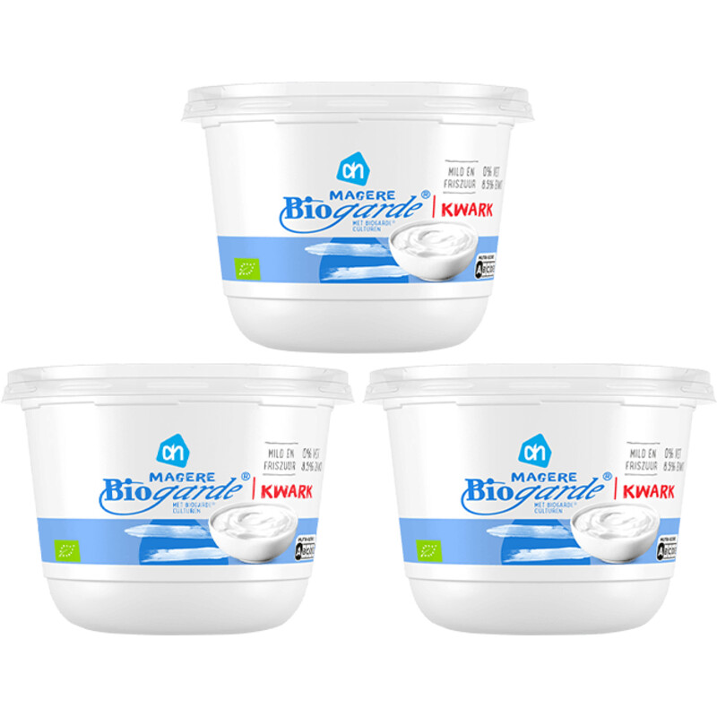 Een afbeelding van AH Biogarde magere kwark 3-pack