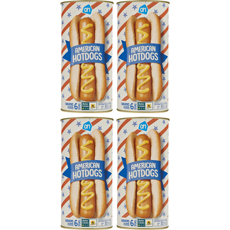 Een afbeelding van AH American hotdogs 4-pack