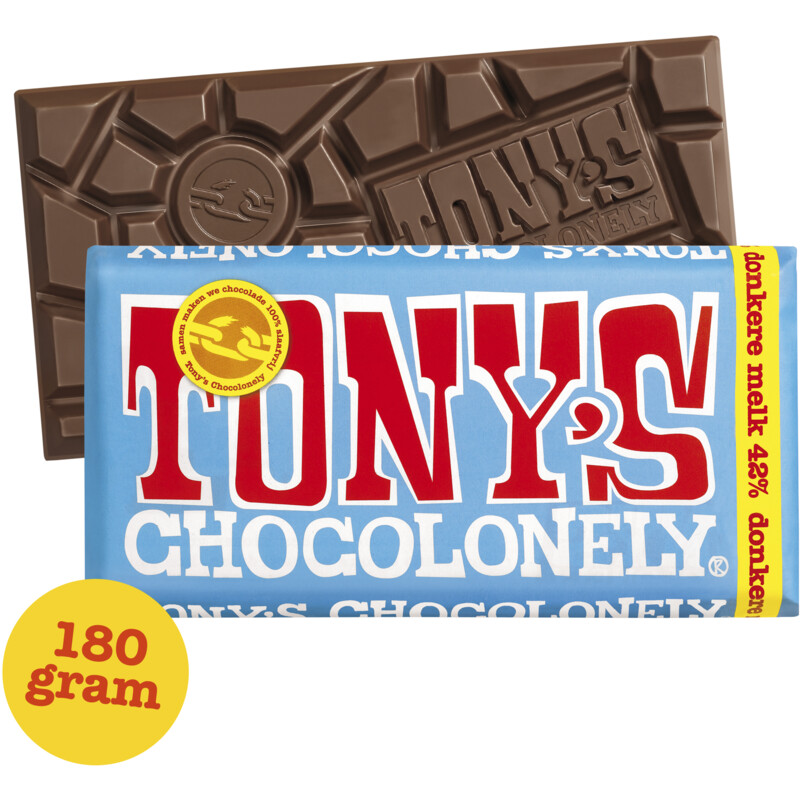 Een afbeelding van Tony's Chocolonely Reep donkere melk 42%