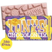 Een afbeelding van Tony's Chocolonely Reep wit framboos biscuit