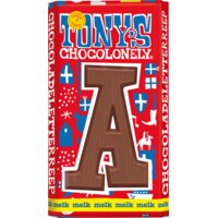 Een afbeelding van Tony's Chocolonely Melkchocolade letterreep A