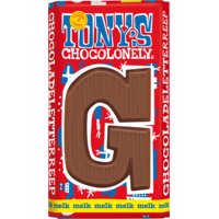 Een afbeelding van Tony's Chocolonely Melkchocolade letterreep G