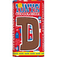 Een afbeelding van Tony's Chocolonely Melkchocolade letterreep D