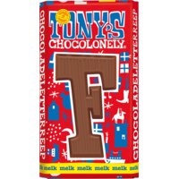 Een afbeelding van Tony's Chocolonely Melkchocolade letterreep F