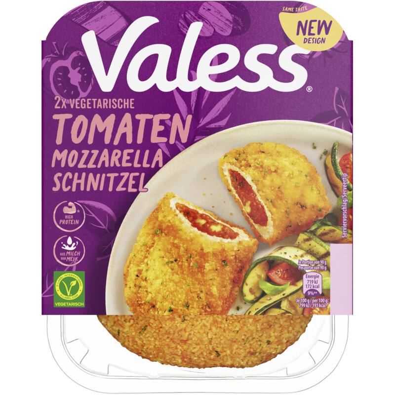 Een afbeelding van Valess Vegetarische tomaat mozzarella schnitzel