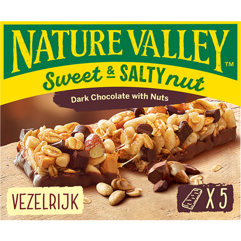 Een afbeelding van Nature Valley Sweet & salty nut pure chocolade repen