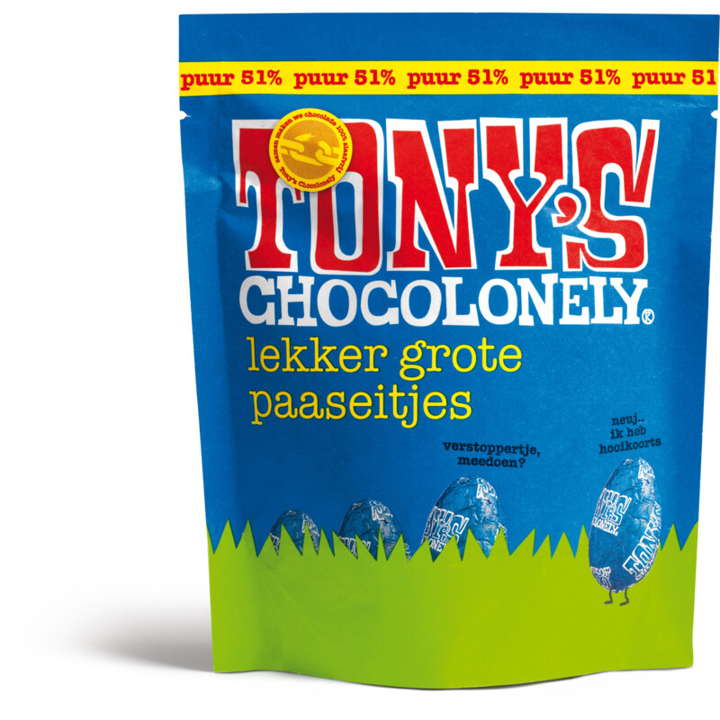 Een afbeelding van Tony's Chocolonely Paaseitjes puur