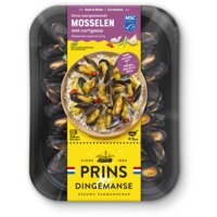 Een afbeelding van Prins & Dingemanse Voorgestoomde mosselen met currysaus