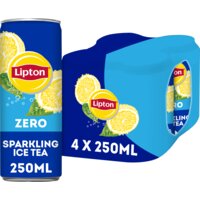 Een afbeelding van Lipton Ice tea sparkling zero sugar 4-pack