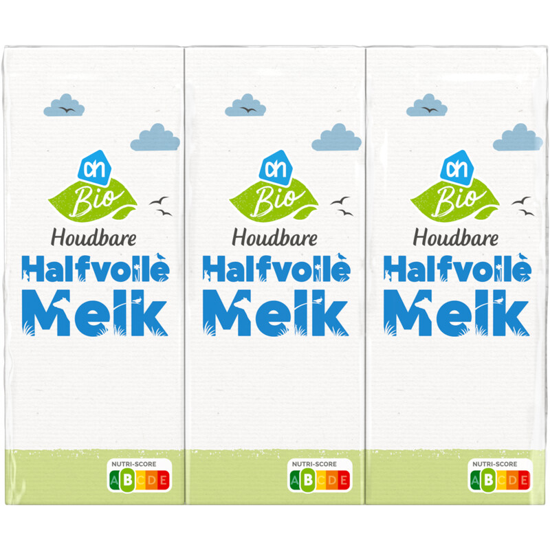 Een afbeelding van AH Biologisch Houdbare halfvolle melk 3-pack