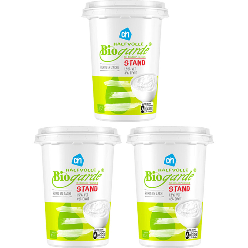 Een afbeelding van AH Halfvolle biogarde stand 3-pack
