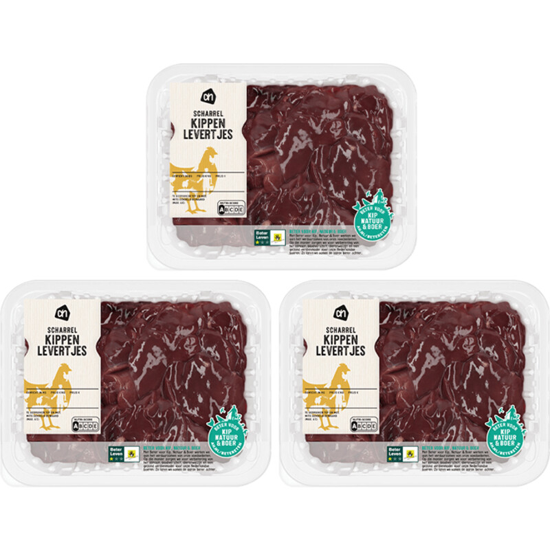 Een afbeelding van AH Scharrel kippenlevertjes 3-pack