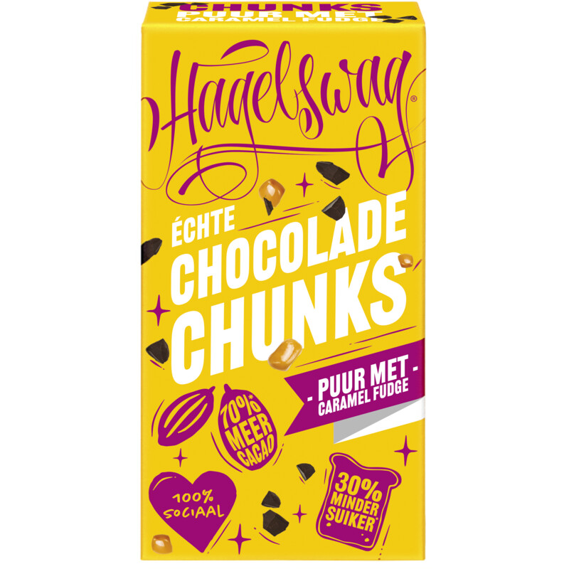 Een afbeelding van HagelSwag Echte chocolade chunks puur met caramel