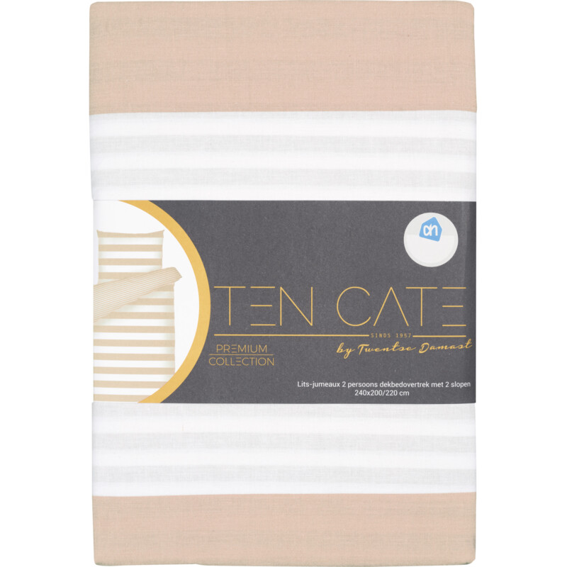 Een afbeelding van Ten Cate Dekbedovertrek ecru strepen 240x220cm