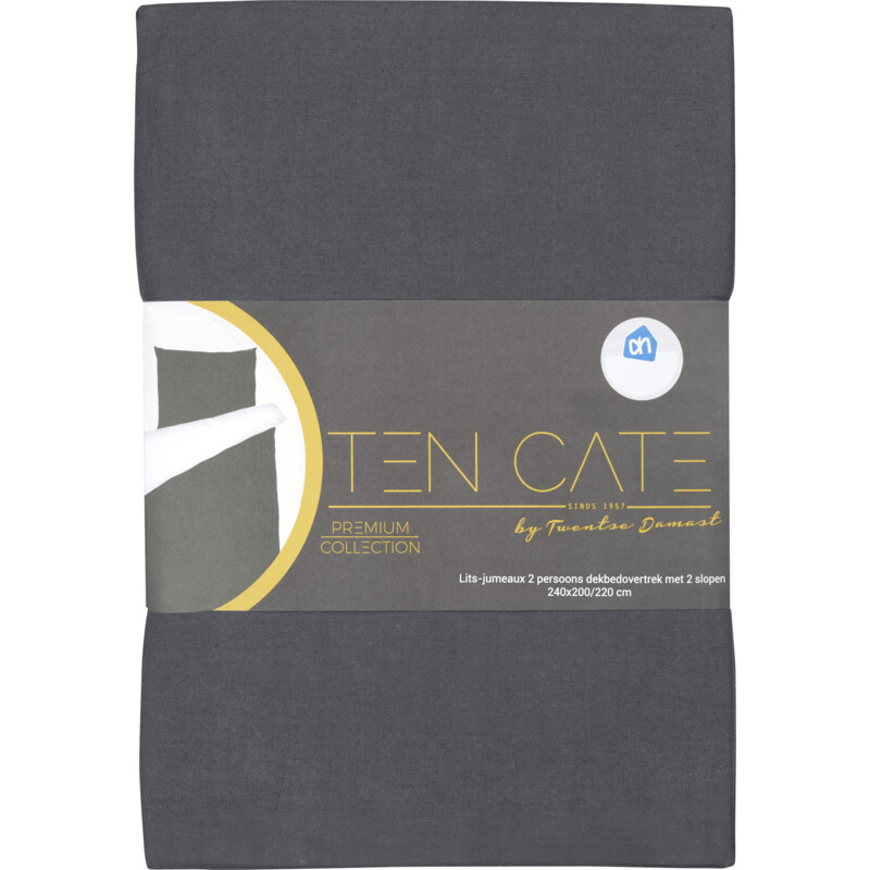 Een afbeelding van Ten Cate Dekbedovertrek antraciet 240x220cm