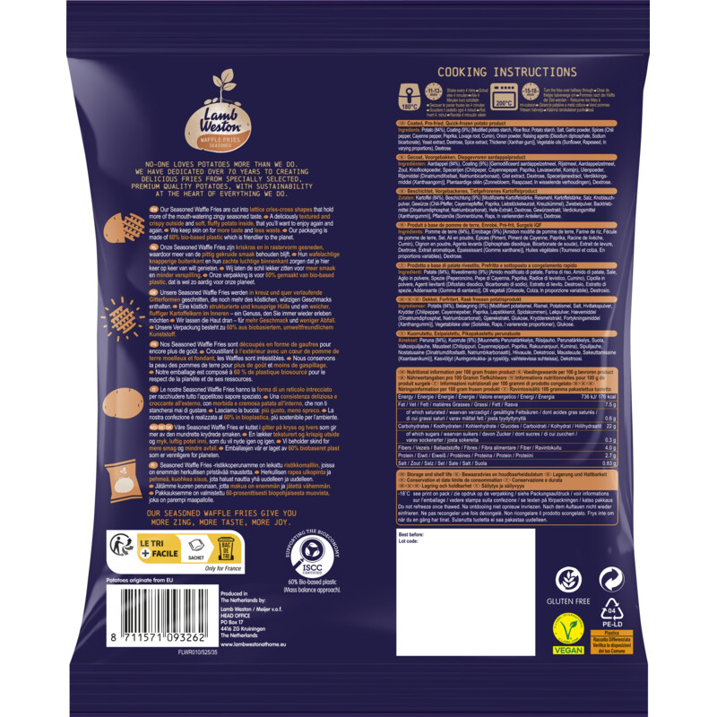 Een afbeelding van LambWeston Waffle fries seasoned