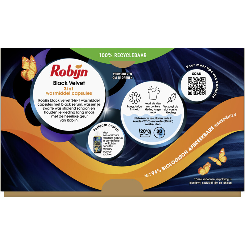Een afbeelding van Robijn 3-in-1 Wascapsules black velvet