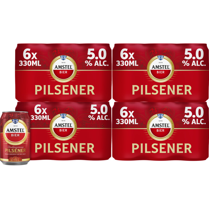 Een afbeelding van Amstel Pilsener bier 4x6-pack pakket