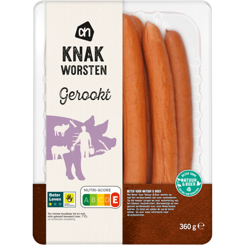 Een afbeelding van AH Gerookte knakworsten