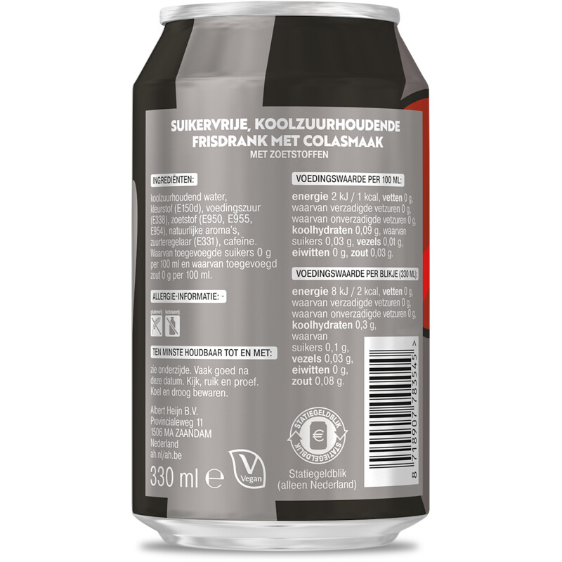 Een afbeelding van AH Cola zero sugar