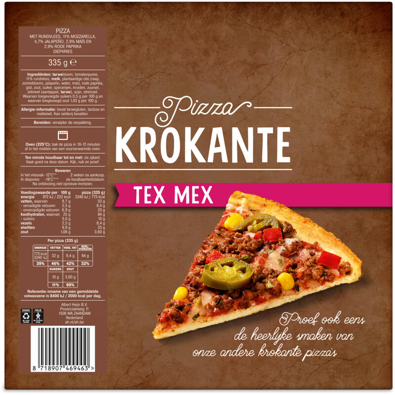 Een afbeelding van AH Pizza krokante tex mex