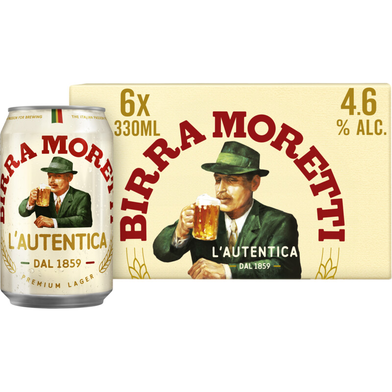 Een afbeelding van Birra Moretti L'autentica bier 6-pack